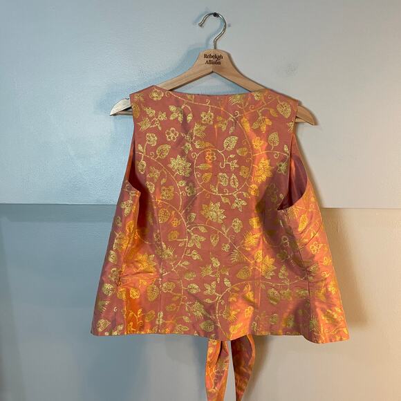 Lafayette 148 SET Silk Shantung Pleated Kareem Skirt & Tie Top SIZE 12 EUC - Picture 5 of 15